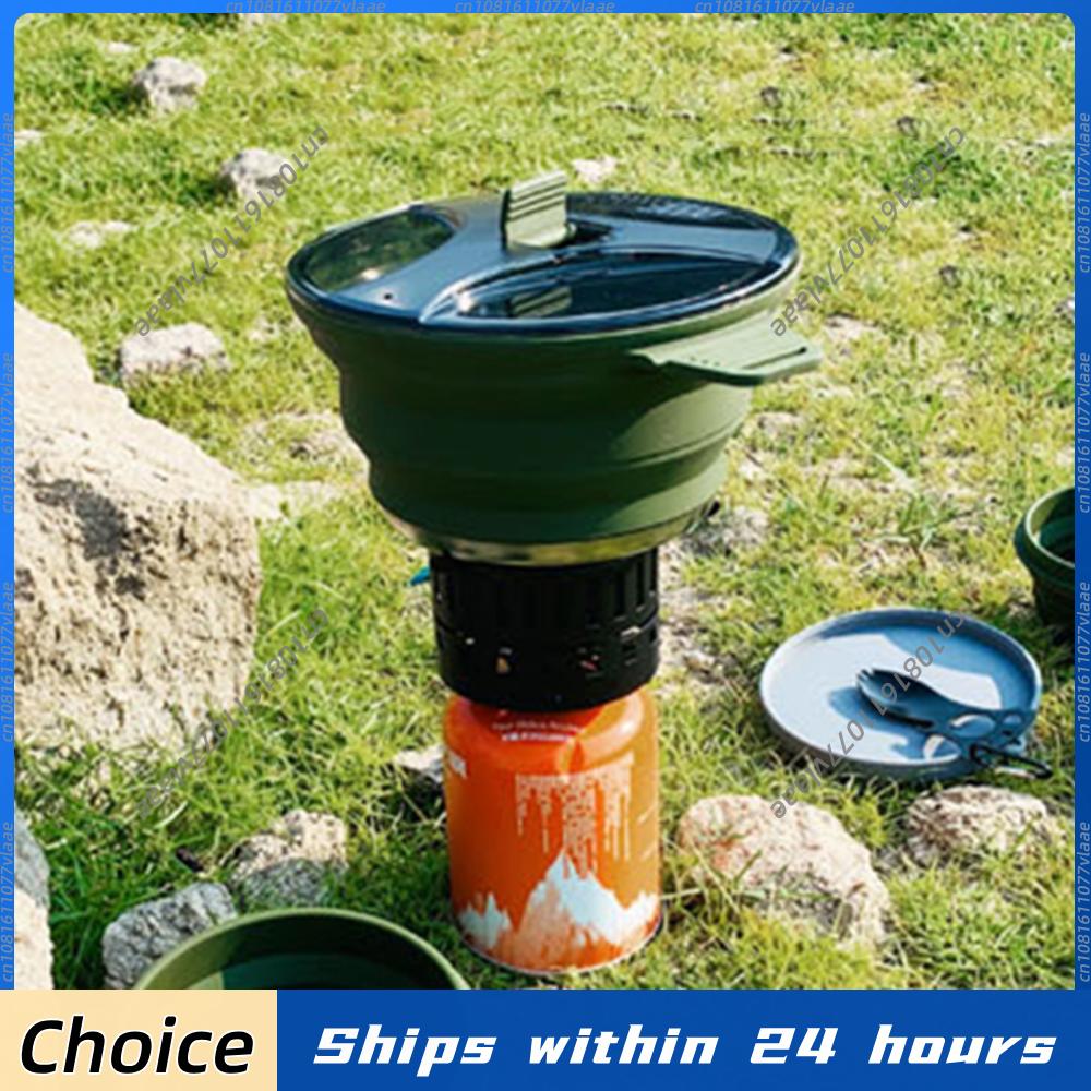 Camping Cooking Open Fire - Foldable Portable Camping Cook Pot with